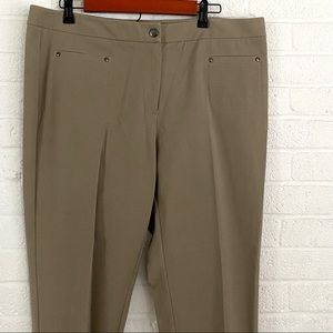 HOLLAND AVE PANTS TAN BROWN KHAKI FLAT PANEL WORK CASUAL CAREER SIZE 16